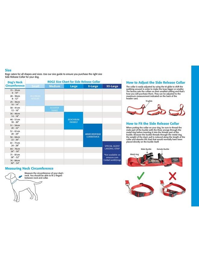 Rogz Reflective Dog Collar for Extra Large Dogs, Adjustable from 17-27 inches, Orange - Image 2