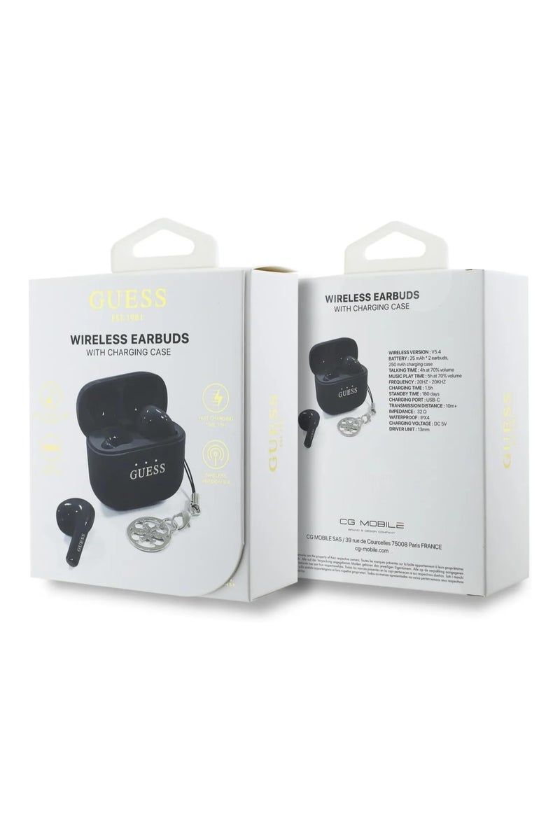 GUESS CG Mobile Guess Charm TWS Wireless Earphones With Glossy Effect & Classic Logo Print - Black - Image 3