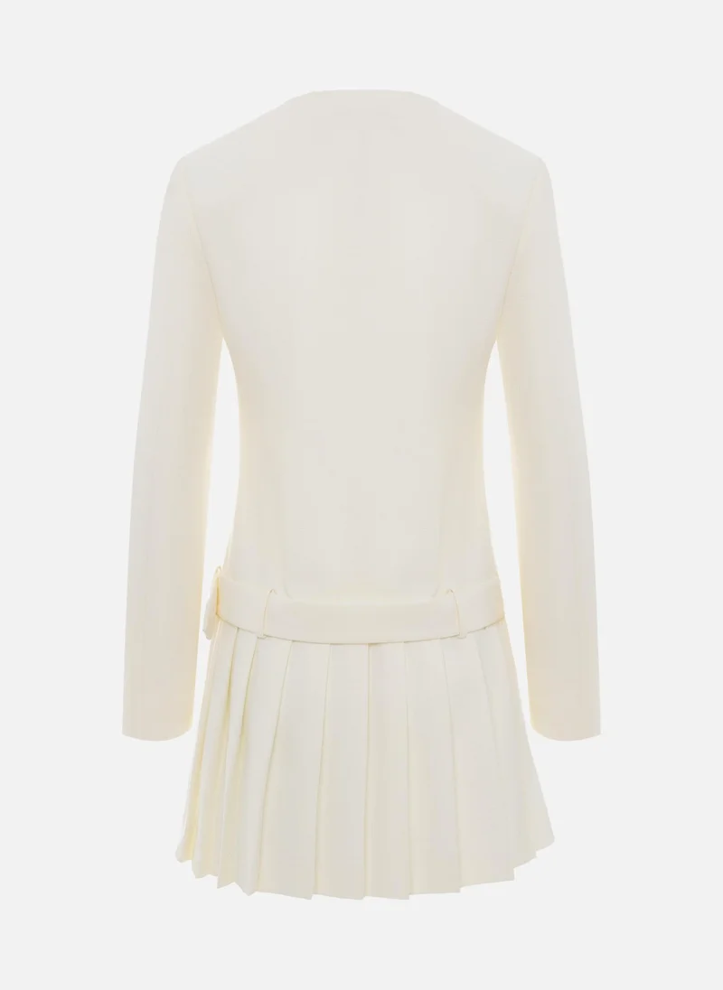 Lichi Mini dress in suiting fabric with wide matching belt