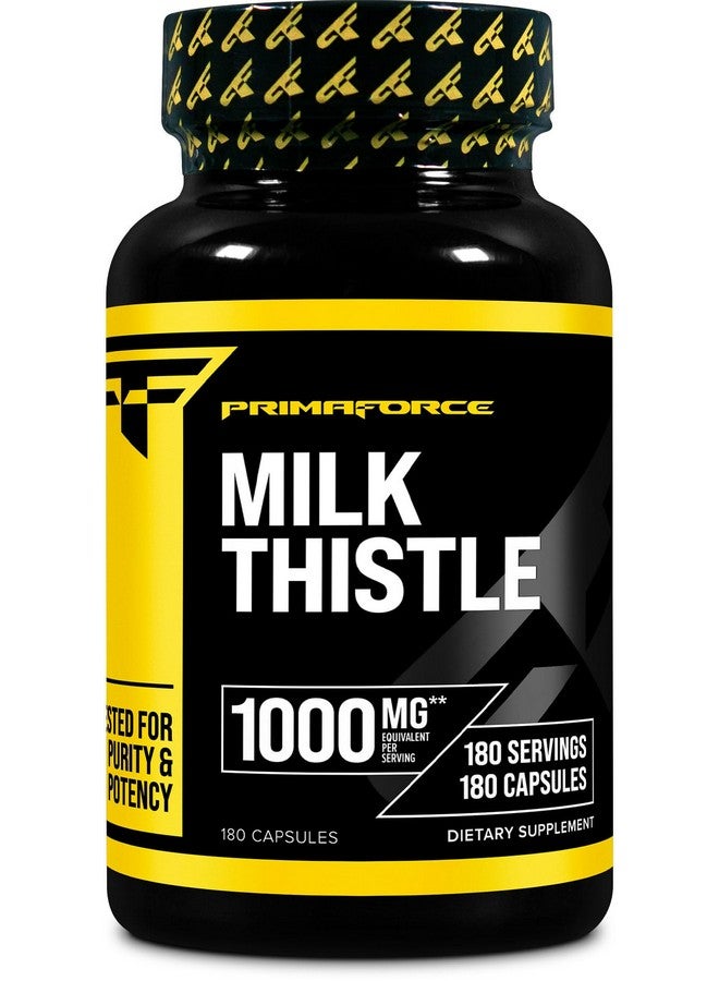 Primaforce Milk Thistle 180 Capsules 1000mg Equivalent - Gluten Free, Non-GMO Dietary Supplement, from 250mg of 4:1 Extract - Image 1
