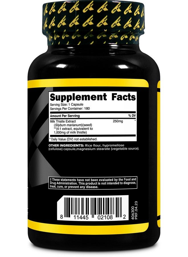 Primaforce Milk Thistle 180 Capsules 1000mg Equivalent - Gluten Free, Non-GMO Dietary Supplement, from 250mg of 4:1 Extract - Image 4