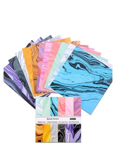 Y&D 24 Sheets 6 x 6" Scrapbook Paper Marbled Pad Single-Sided Colorful Cardstock Scrapbooking Pattern Pack Cardmaking Supplies Vintage Decorative Craft  - Image 1