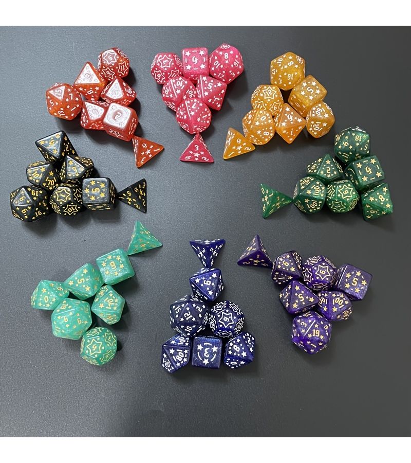 High Quality Acrylic Star Shaped Polyhedral Dice Set 7 Pieces Including D4 D6 D8 D10 D12 And D20 For Board Games - Image 1