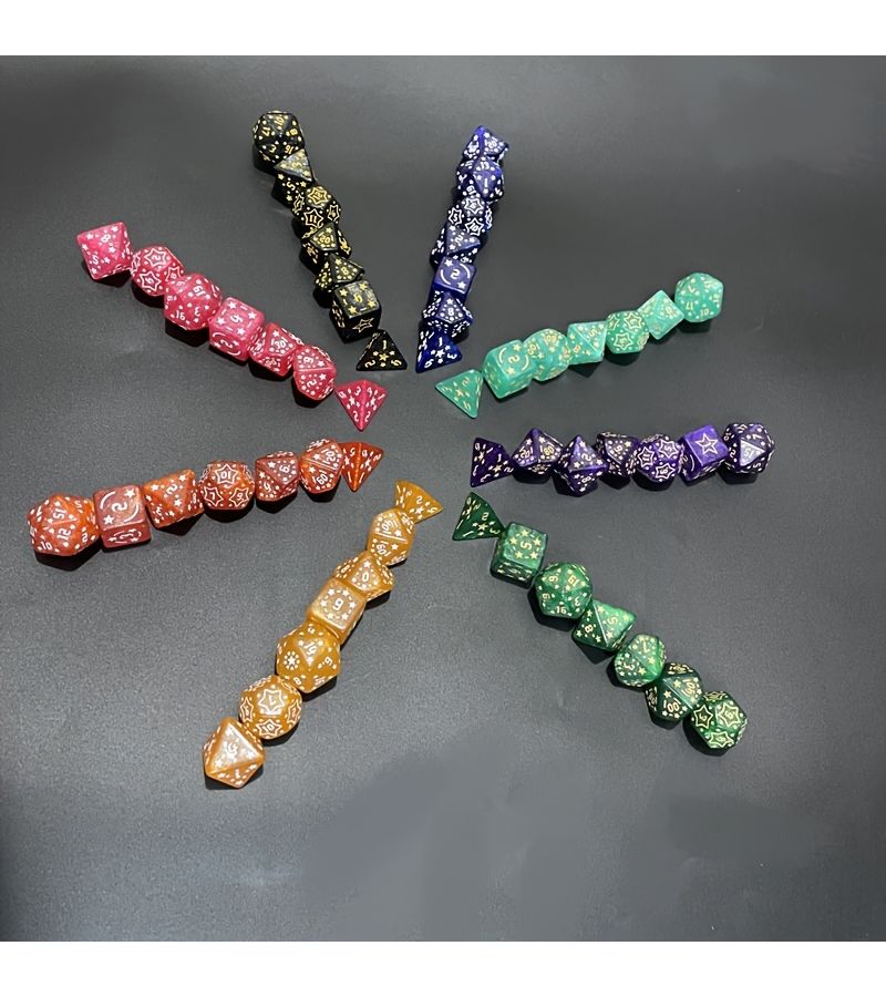 High Quality Acrylic Star Shaped Polyhedral Dice Set 7 Pieces Including D4 D6 D8 D10 D12 And D20 For Board Games - Image 5
