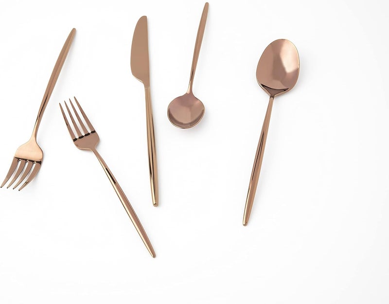 Cambridge 505320CKW12R Gaze Copper Mirror 20 Piece Flatware Set Service for 4 - Image 2