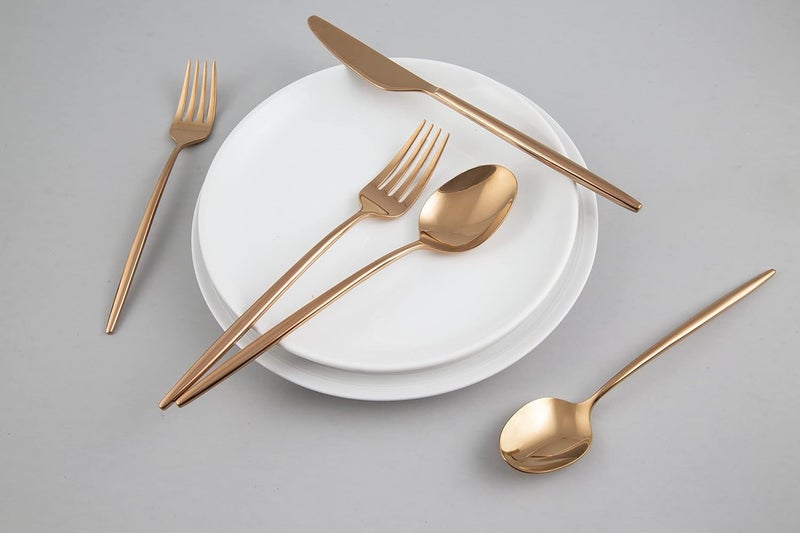 Cambridge 505320CKW12R Gaze Copper Mirror 20 Piece Flatware Set Service for 4 - Image 4