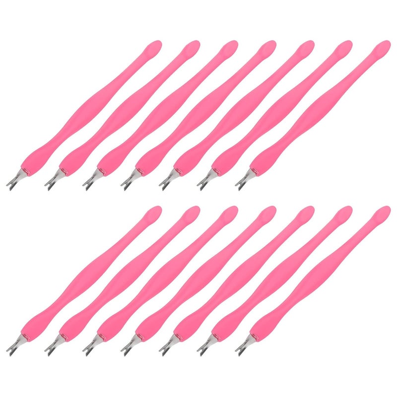24Pcs V-Shaped Cuticle Remover and Dead Skin Fork Set Stainless Steel Nail Grooming Trimmer Manicure Tool for Professional Nail Care and Skin Removal - Image 1