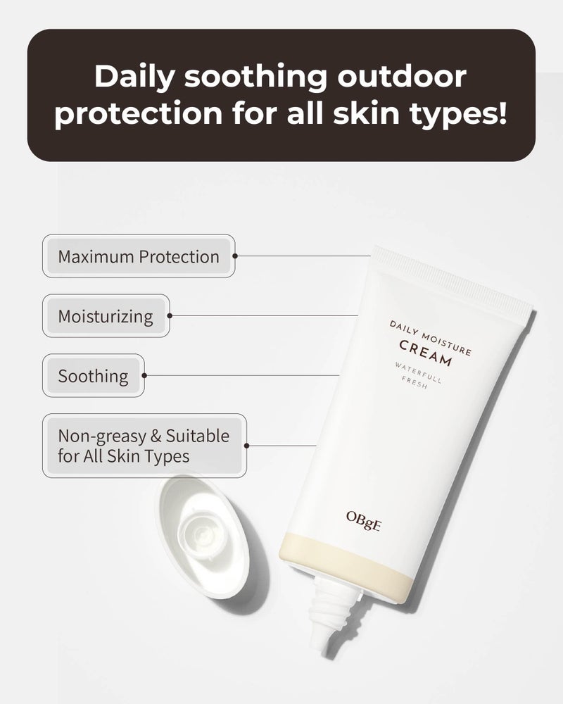 OBgE Daily Moisture Cream (1.7fl oz) - Lightweight, Soothing & Cooling Lotion for Face. Long-Lasting Protection, No White Cast. Aloe Vera - Image 4
