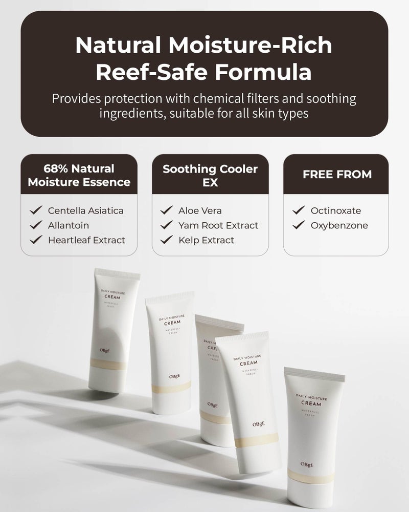 OBgE Daily Moisture Cream (1.7fl oz) - Lightweight, Soothing & Cooling Lotion for Face. Long-Lasting Protection, No White Cast. Aloe Vera - Image 3