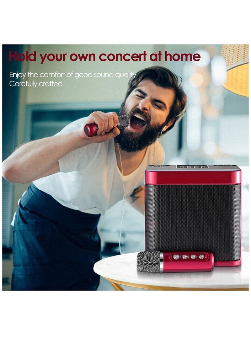 Gravity Karaoke Machine with 2 Wireless Microphone,Portable Bluetooth Speaker with HD Sound PA System Support Echo and Vocal Cut,USB,SD, AUX Input for Party, Meeting, Wedding, Home and Outdoor - Image 5