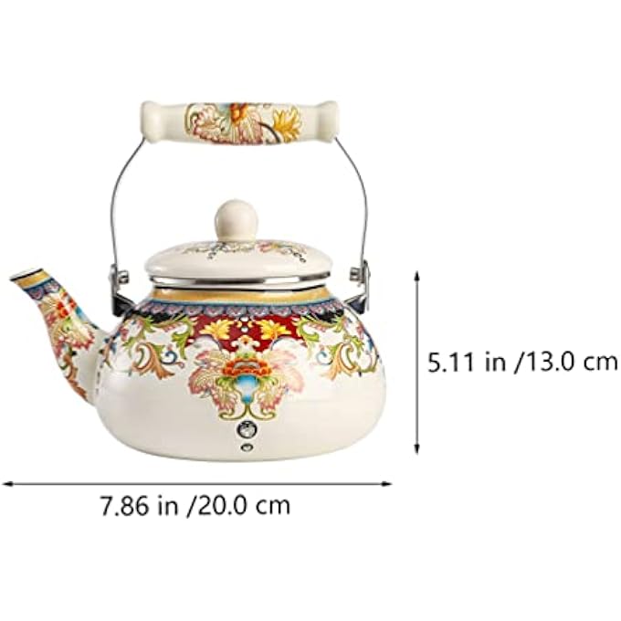 TOPBATHY Ceramic Enameled Teapot Tea Kettle Porcelainteapot Flowering Teapot  Coffee Pot Water Pot Vintage Tea Kettle For Home Kitchen - Image 5