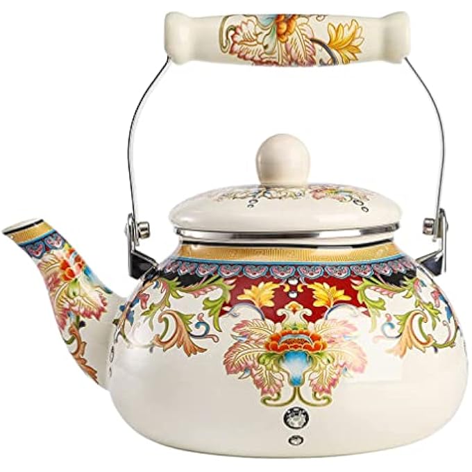 TOPBATHY Ceramic Enameled Teapot Tea Kettle Porcelainteapot Flowering Teapot  Coffee Pot Water Pot Vintage Tea Kettle For Home Kitchen - Image 2