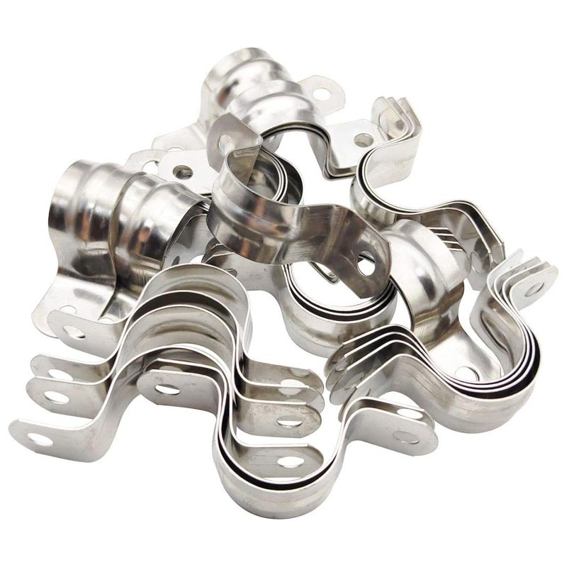 Sipery 30Pcs Conduit Clamps 1 Inch Two Hole Strap U Bracket 304 Stainless Steel Rigid Pipe Strap Clamp U Clamp Conduit Straps Tension Clips Utube Clamps M25