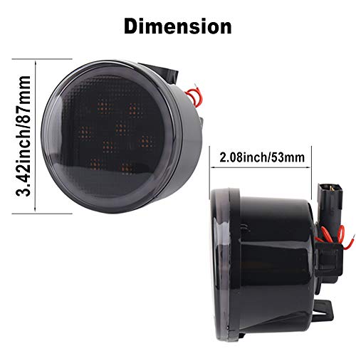 MOVOTOR JK Turn Signal Lights White Halo Amber LED Smoke Lens Front Grille Parking Lights for 2007-2018 Jeep Wrangler JK & JK Unlimited - Image 4
