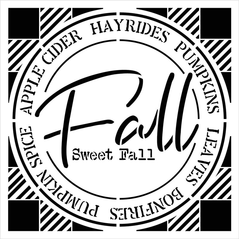 Studio R 12 Fall Sweet Fall Buffalo Plaid Stencil by StudioR12 | Painting Wood Sign | Furniture Totes Fabric | Apple Cider Bonfire Pumpkin Pattern | Diagonal Square Pattern | DIY Home Decor - Choose (9" x 9")  - Image 3
