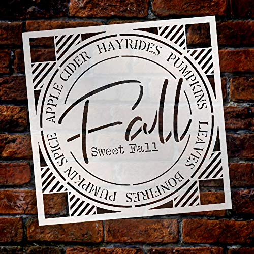 Studio R 12 Fall Sweet Fall Buffalo Plaid Stencil by StudioR12 | Painting Wood Sign | Furniture Totes Fabric | Apple Cider Bonfire Pumpkin Pattern | Diagonal Square Pattern | DIY Home Decor - Choose (9" x 9")  - Image 2