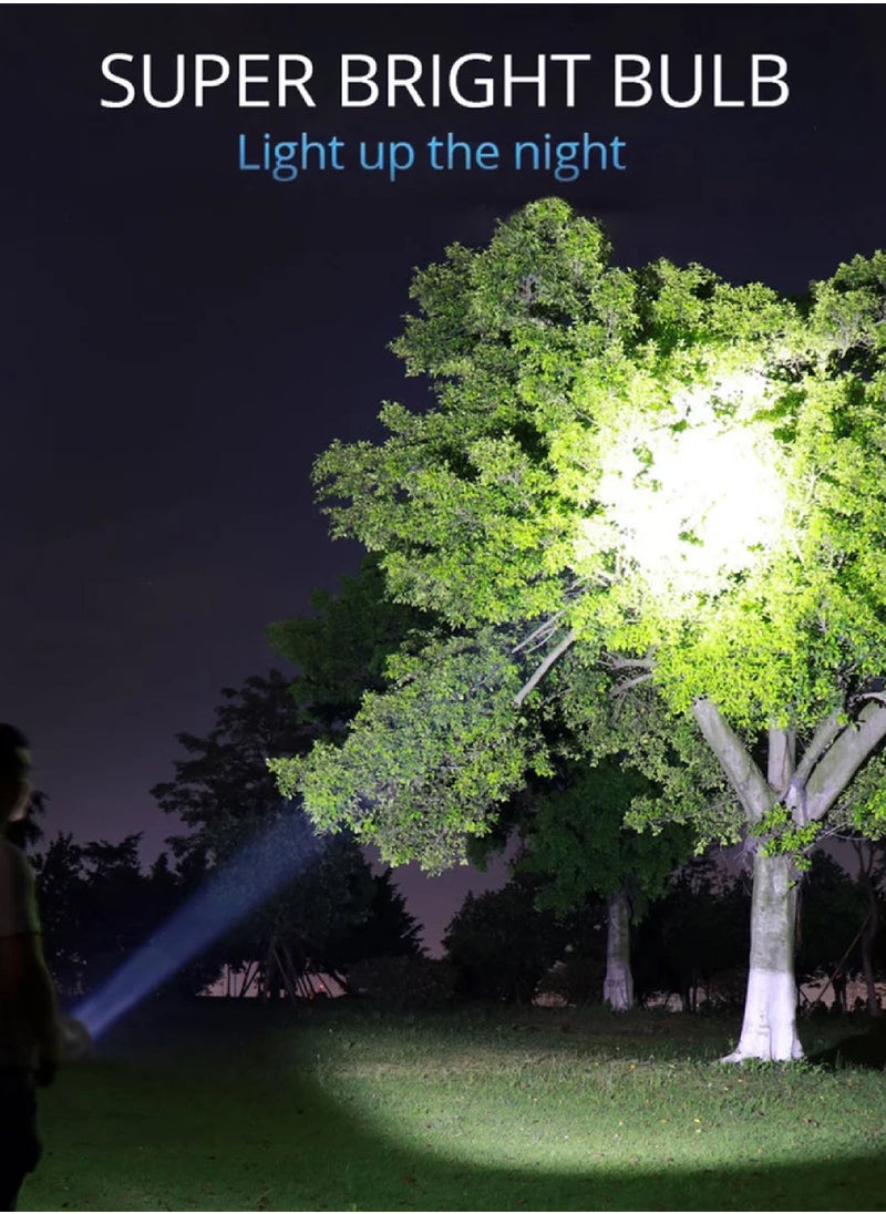 Rock Pow - Rechargeable LED Flashlight with COB Side Light Super Bright Flashlight Battery Powerd Waterproof Handheld Flashlights - Image 1