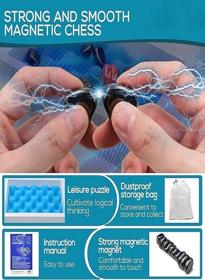 لعبة شطرنج مغناطيسية للأطفال، لوحة شطرنج مغناطيسية مع حبل لعب للأطفال والكبار - Image 3