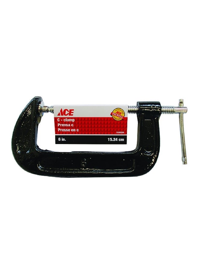 ACE - Top Notch Durable Steel Ideal C-Clamp Black and Silver 6 Inch 2168250 - Image 1