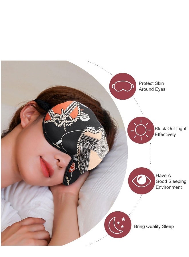 Silk Eye Mask 2 Pack Eye Strap Eye Sleeping Mask Eye Sleep Shade Cover for Summer Travel Yoga Nap - Image 5