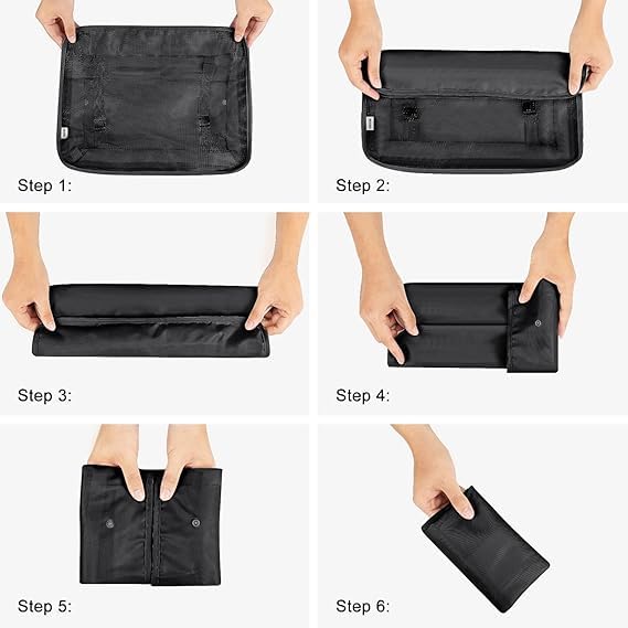Lyrovo [UPDATED] 7pcs Travel Packing Cubes for clothes Laundry Toiletry Cosmetics Luggage Makeup Pouch Accessories Organizer Bag (Black) - Image 5