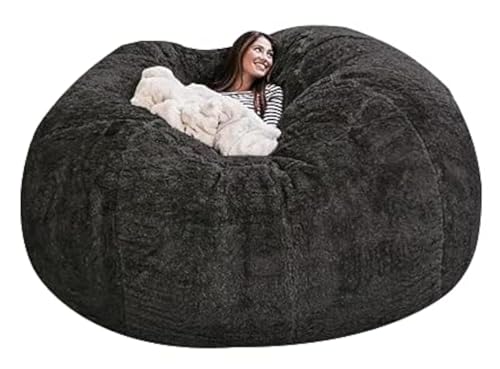 EKWQ Bean BagBig Huge Giant Bean Bag Chair for Adults No Filler Bean Bag Chair for Adults Kids Comfy Fluffy Giant Round Beanbag Lazy Sofa Cover Machine Washable Covers Double Stitched Seams
