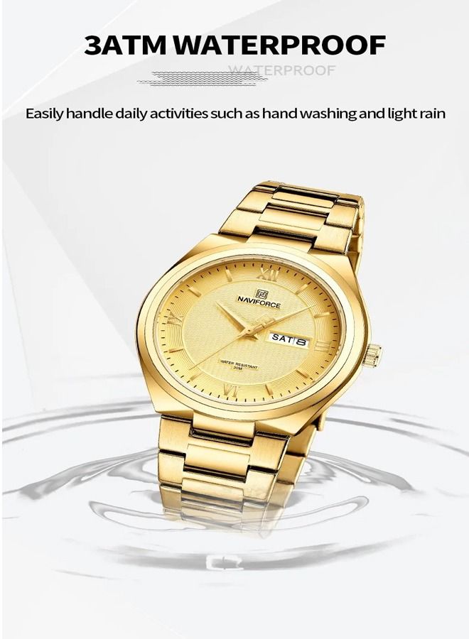 NAVIFORCE Unisex Water Resistant Analog Luxury Watch Day and Date Edition NF8030 - Image 5