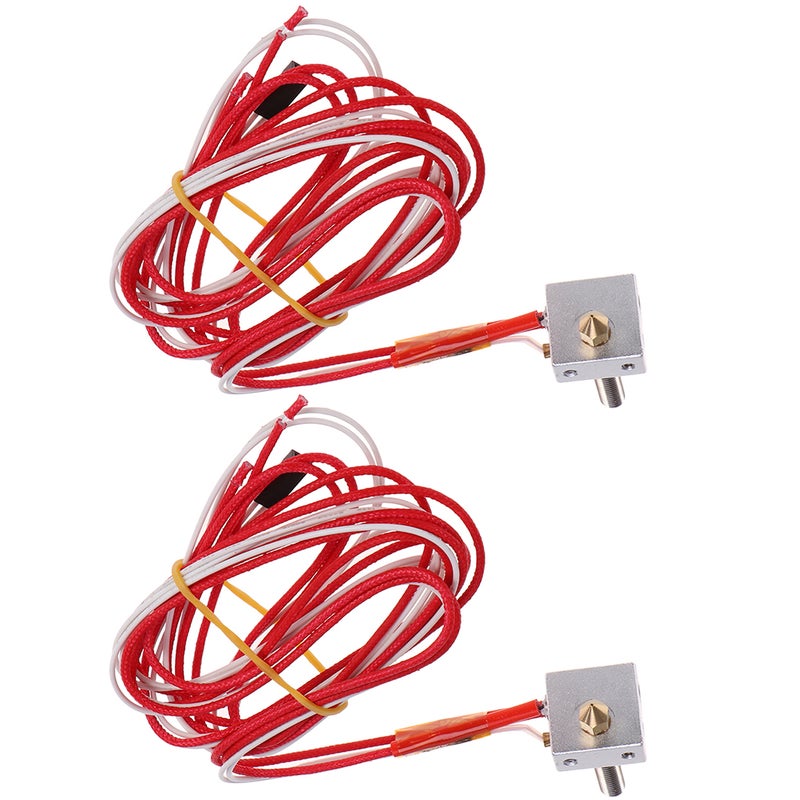 2Pcs Assembled Extruder Part Hot End Heating Nozzle Direct Extruder Filament Nozzle for 3D Printer (Assorted Color) - Image 1