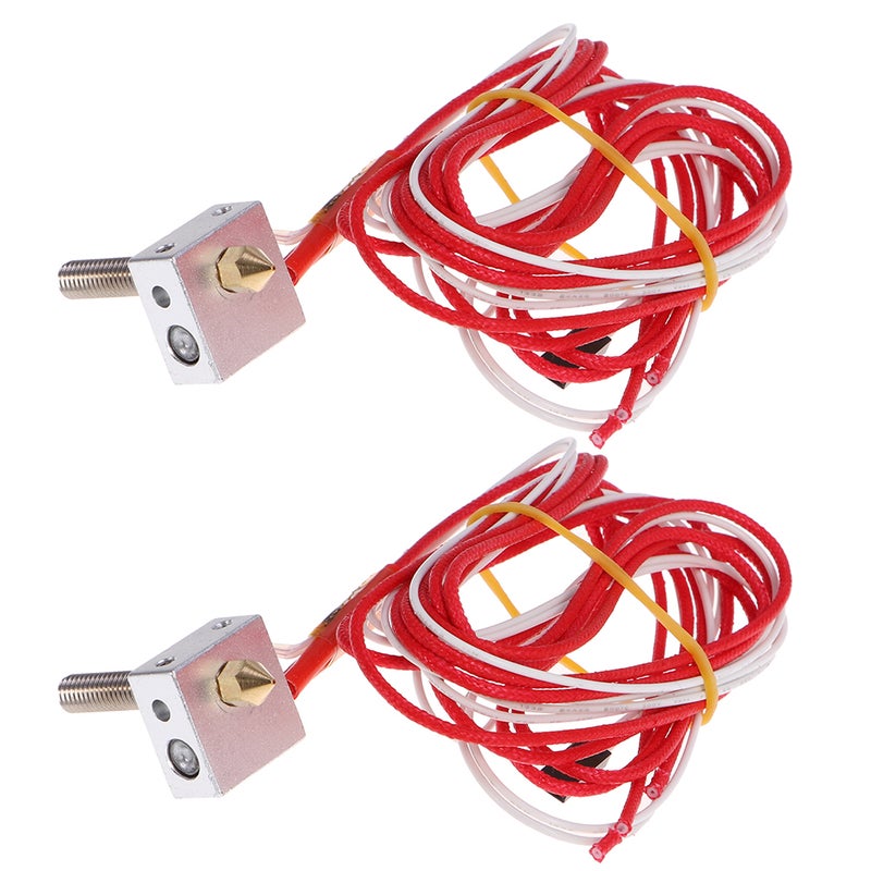 2Pcs Assembled Extruder Part Hot End Heating Nozzle Direct Extruder Filament Nozzle for 3D Printer (Assorted Color) - Image 3