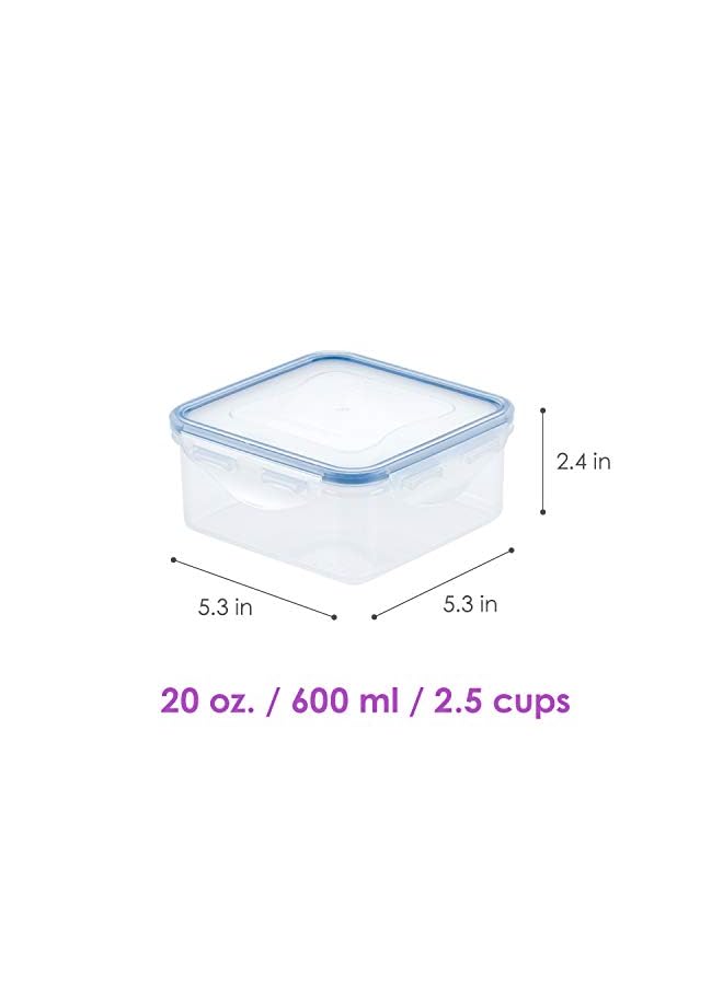 LOCK & LOCK Airtight Food Storage Container, 20.29-oz / 2.54-cup, Clear Blue, Square, Plastic - Image 3