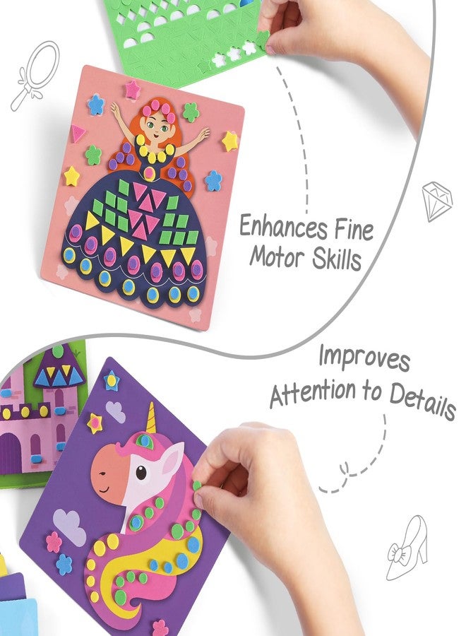 FIRSTCRY INTELLISKILLS Intelliskills Premium Foam Craft Kit for Kids,DIY Felt Craft Kits Set for Fun & Creativity,Art & Craft Kit for Boys & Girls,Preschool Educational DIY Activity for 3-6 Years,BIS Certified,Birthday Gift (Princess) - Image 4