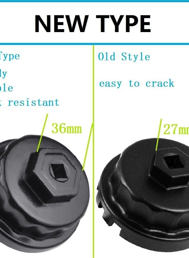 Ibetter Heavy Duty Oil Filter Wrench for Toyota,Lexus,RAV4,Camry,Tundra,Highlander,Sienna and More-Cup Style Oil Filter Cap Removal Socket Tool for 2.5-5.7L Engine with 64mm Cartridge Style Oil Filter Housing - Image 3