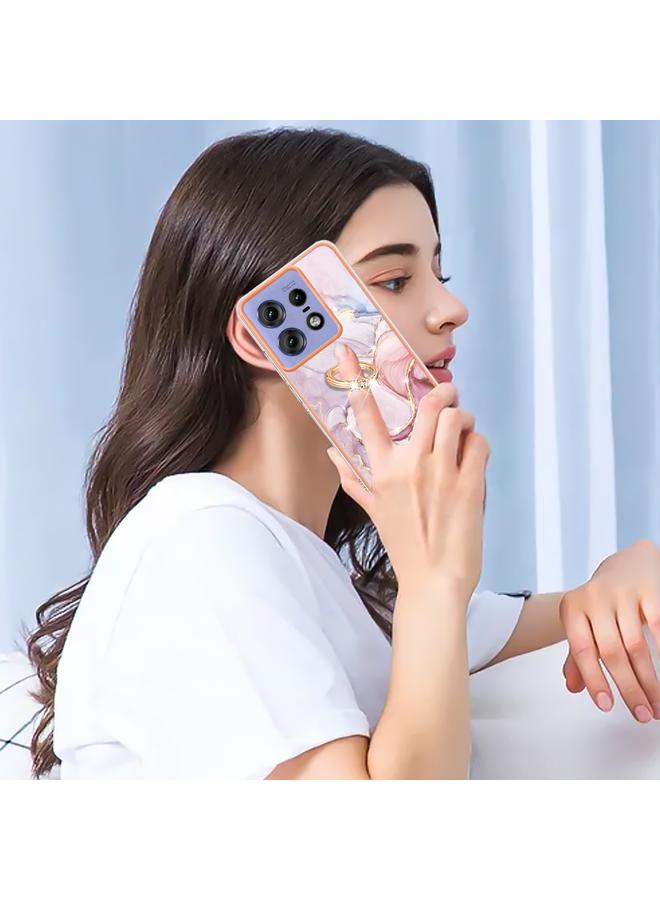 S-TOP Case For Motorola Edge 50 Pro Electroplating Marble IMD TPU Phone Case with Ring Holder - Image 5