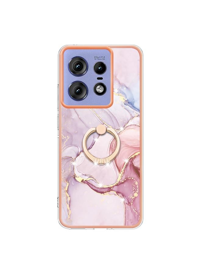 S-TOP Case For Motorola Edge 50 Pro Electroplating Marble IMD TPU Phone Case with Ring Holder - Image 2