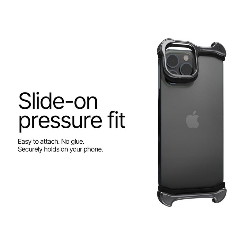 Arc Pulse Compatible with iPhone 16 Pro Max Phone Case (2024), Minimalist Protective Shock Absorption Aerospace Grade Aluminum Shells + Elastomer Inlays Easy Fit 6.9 inch (Aluminum Polished Graphite) - Image 4