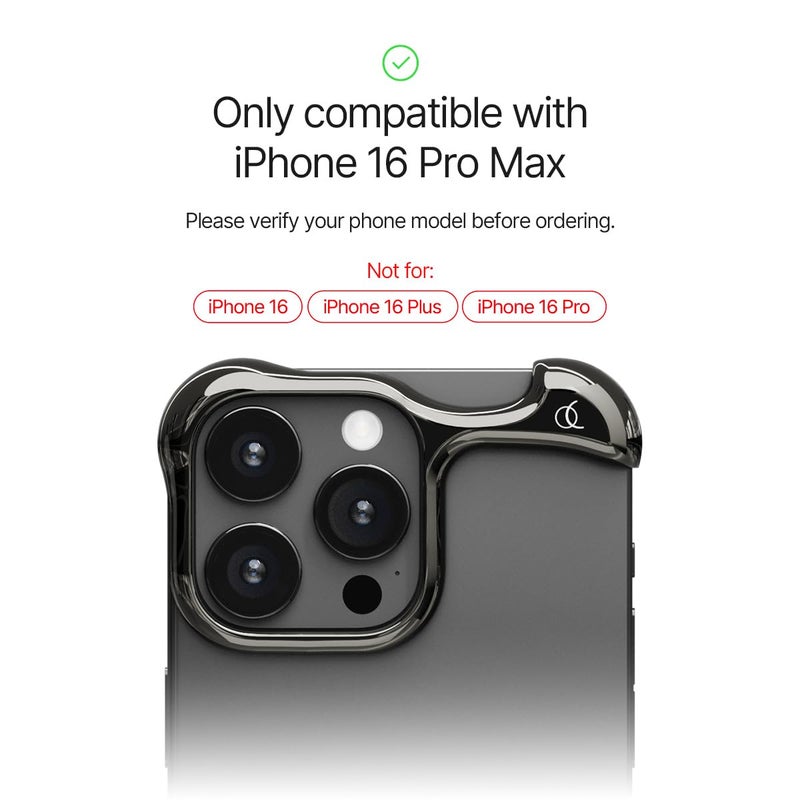 Arc Pulse Compatible with iPhone 16 Pro Max Phone Case (2024), Minimalist Protective Shock Absorption Aerospace Grade Aluminum Shells + Elastomer Inlays Easy Fit 6.9 inch (Aluminum Polished Graphite) - Image 2