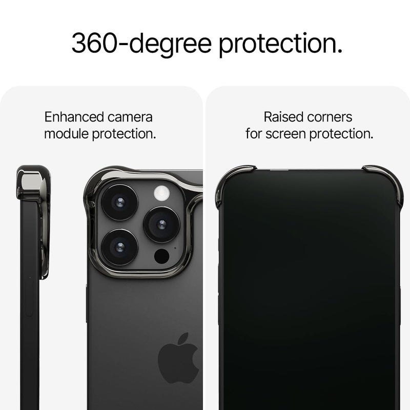 Arc Pulse Compatible with iPhone 16 Pro Max Phone Case (2024), Minimalist Protective Shock Absorption Aerospace Grade Aluminum Shells + Elastomer Inlays Easy Fit 6.9 inch (Aluminum Polished Graphite) - Image 5