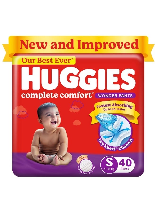Huggies Complete Comfort Wonder Baby Diaper Pants Small (S) Size - 40 Count - Image 1