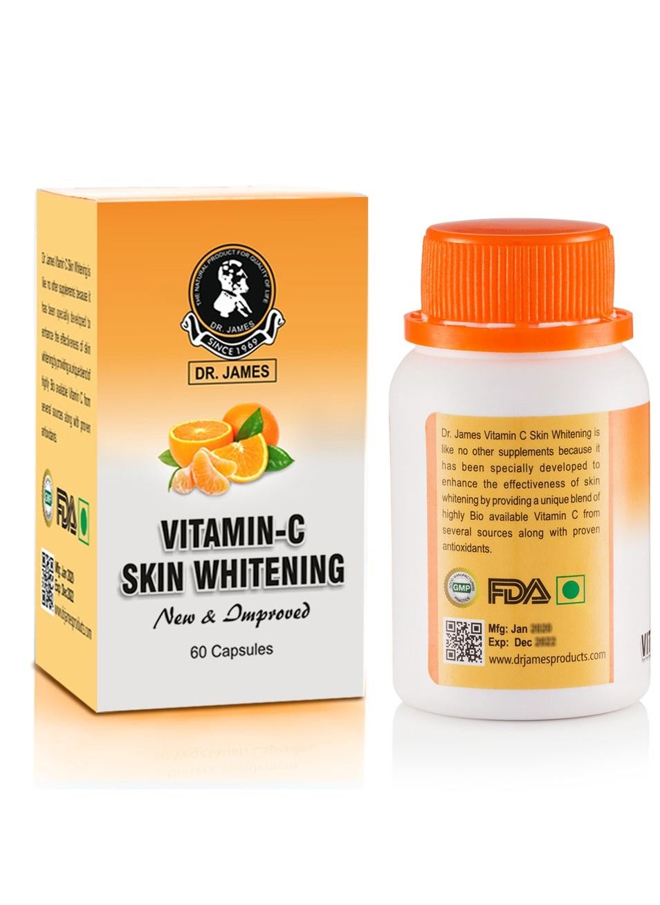 DR. JAMES Vitamin C Skin Whitening Capsules Made In USA GMP