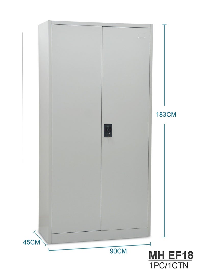 KARNAK خزانة تخزين معدنية فولاذية بأبواب فولاذية قابلة للقفل - رمادي - Image 3