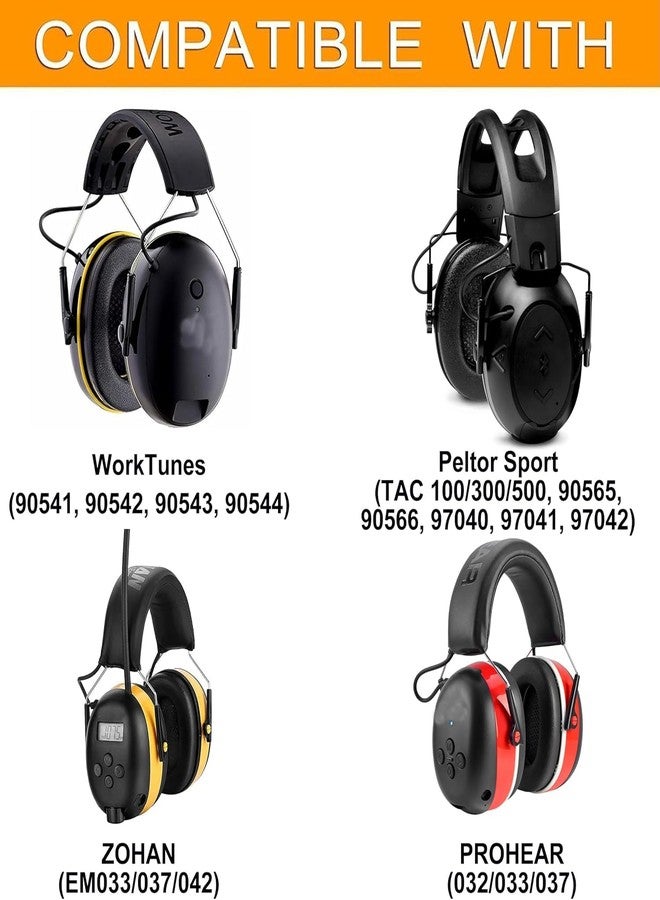 defean 4 × وسادات أذن - وسادات أذن بديلة من الفوم متوافقة مع 3M WorkTunes (90543، 90544، 90542، 90541) / واقي السمع Peltor Range Guard Connect (سلسلة EM042/033/037)  - Image 2