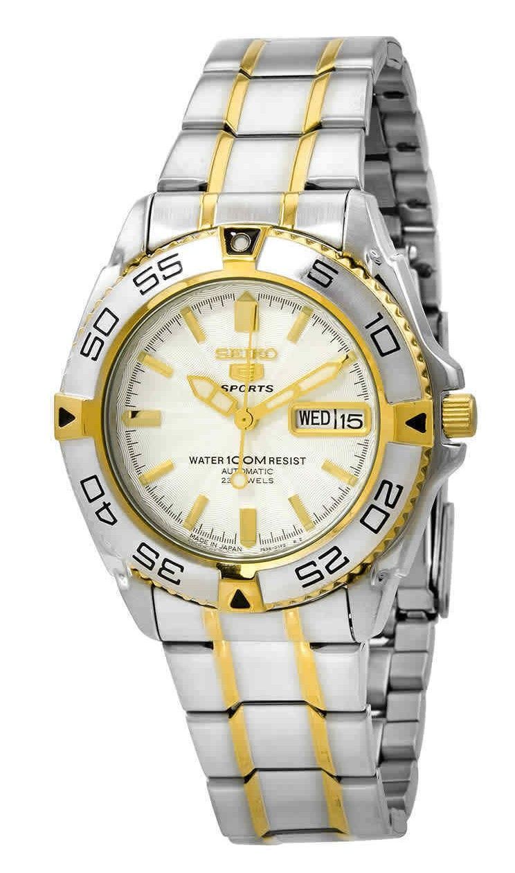 Seiko 5 Sports Automatic SNZB24J1 White Dial Japan Made 100M Analog Mens Watch - Image 1