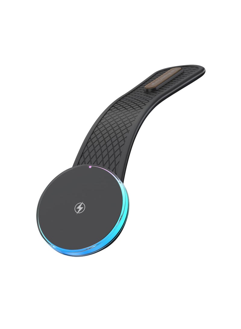 SYOSI for Mag-safe Car Mount Charger 15W, Magnetic Car Phone Holder, Fast Charging, Compatible for iPhone 15, 14, 13, 12 Pro Plus Max, Bendable Memory Titanium Alloy for Dashboard, Windshield, Touchscreen - Image 1