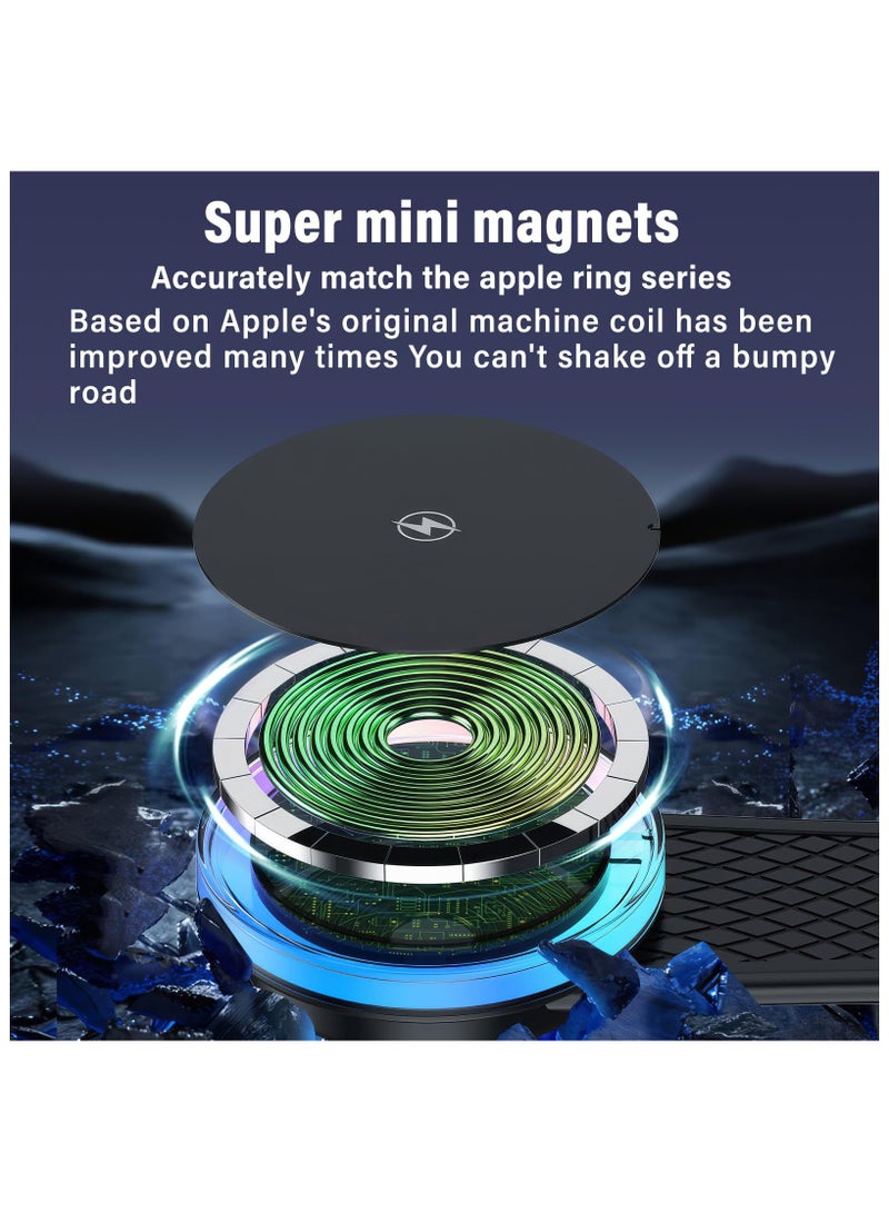 SYOSI for Mag-safe Car Mount Charger 15W, Magnetic Car Phone Holder, Fast Charging, Compatible for iPhone 15, 14, 13, 12 Pro Plus Max, Bendable Memory Titanium Alloy for Dashboard, Windshield, Touchscreen - Image 5