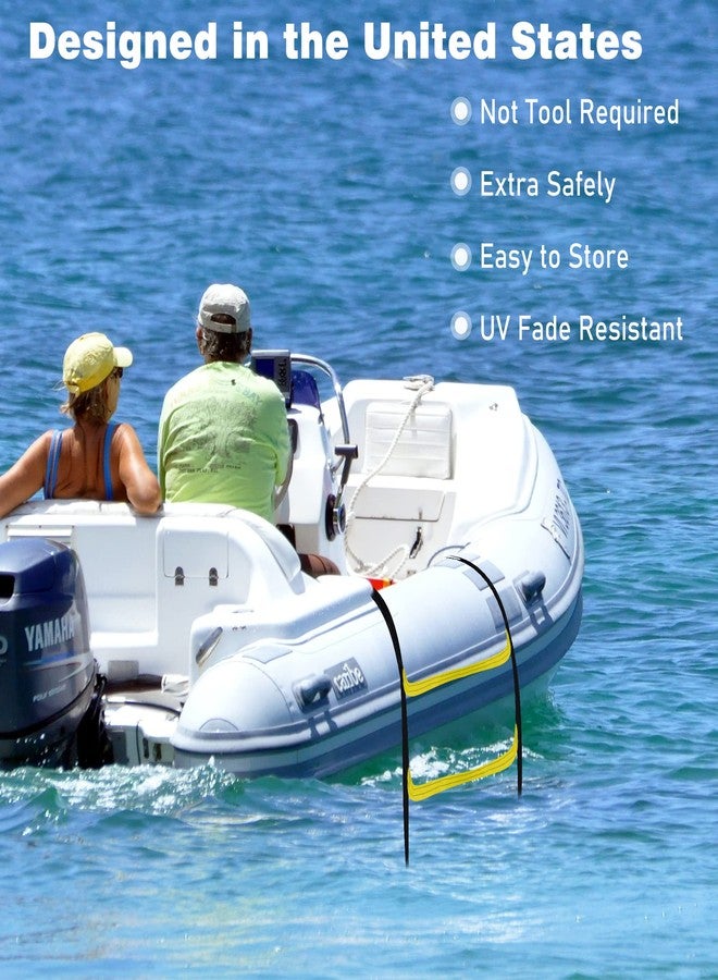 WBCBEC 4 Steps Boat Ladder Marine Rope Ladder for Inflatable Boat Yacht Kayak Canoeing Motorboat - Image 3