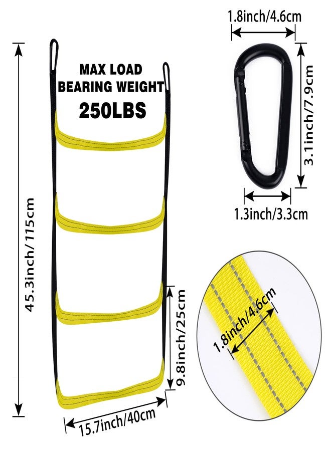 WBCBEC 4 Steps Boat Ladder Marine Rope Ladder for Inflatable Boat Yacht Kayak Canoeing Motorboat - Image 2