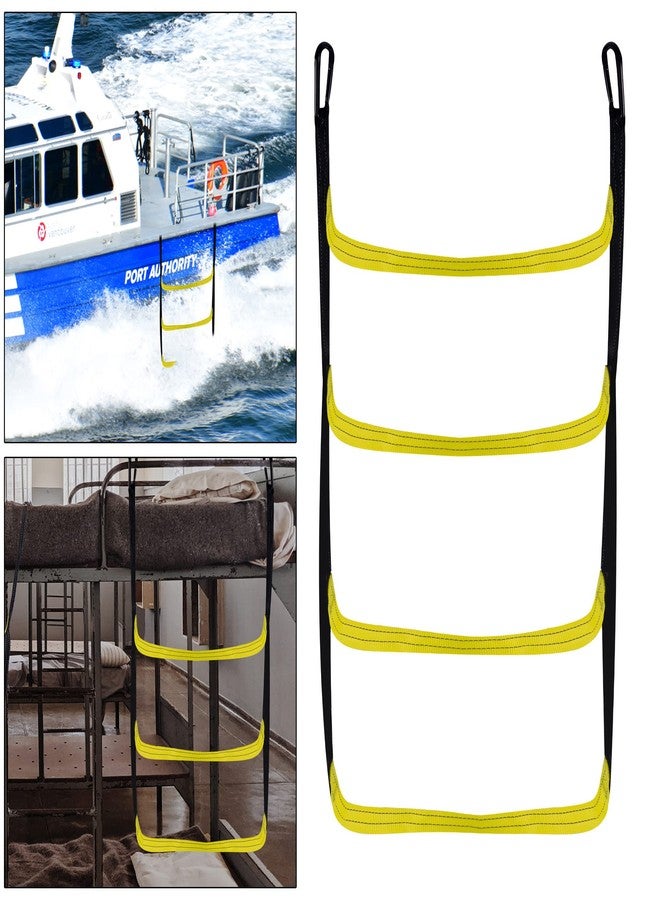 WBCBEC 4 Steps Boat Ladder Marine Rope Ladder for Inflatable Boat Yacht Kayak Canoeing Motorboat - Image 1