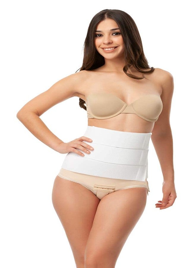 Isavela AB02 Abdominal Binder 9" Wide with 3 Split Panels for Liposuction, Tummy Tuck, Hernia Surgery, Back Support - Large/Extra Large, White - Image 3