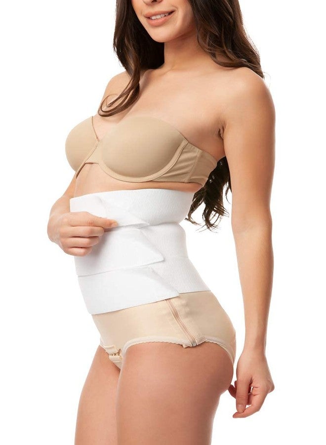 Isavela AB02 Abdominal Binder 9" Wide with 3 Split Panels for Liposuction, Tummy Tuck, Hernia Surgery, Back Support - Large/Extra Large, White - Image 2