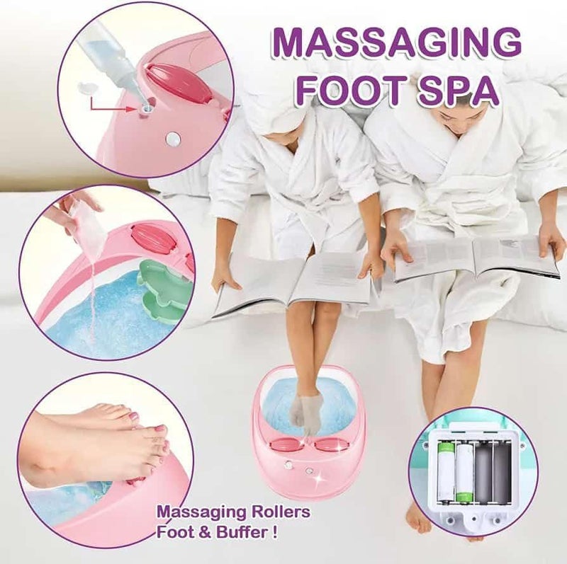 KIDIIG Kids Foot Spa Toy Massaging Foot Soak Tub for Girls Manicure Pedicure Art Salon Spa Party Supplies Christmas Birthday Gift - Image 4